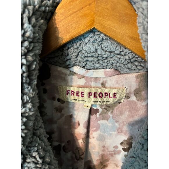 Free People Size Small Tessa Dusty Gray Longline Teddy Coat - Picture 6 of 6